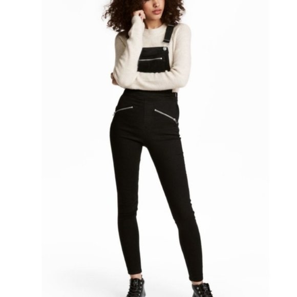 Twill Overalls Zippers Slim 